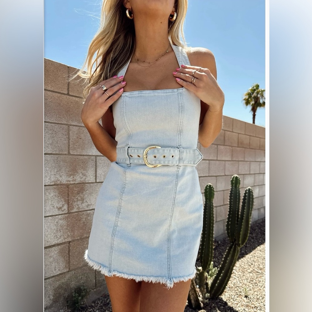 Duncan halter denim dress!
